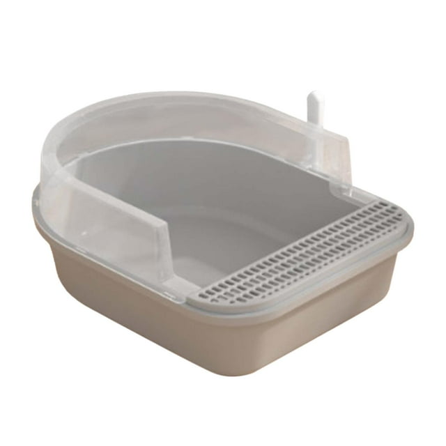 GROWTH TANK Cat Litter Box Open Top Pet Litter Tray Anti Splashing High Sided Kitten Grey XL
