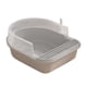 thumbnail image 1 of Caja de arena para gatos, inodoro para gatitos, orinal semicerrado, arena para gatos resistente de lados altos Gris XL, 1 of 9