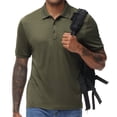 thumbnail image 3 of QPNGRP Men's Golf Polo Shirts Short Sleeve Moisture Wicking Dry Fit Performance Daily Casual Stylish Collared Shirts for Men Army Green L, 3 of 8