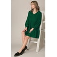 thumbnail image 5 of MBJ WDR2354 Women Short Sleeve Tunic Dress V Neck Casual Loose Flowy Swing Shift Dresses XXL GREEN, 5 of 6