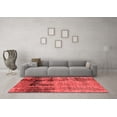 thumbnail image 3 of Ahgly Company Indoor Round Oriental Red Industrial Area Rugs, 4' Round, 3 of 4