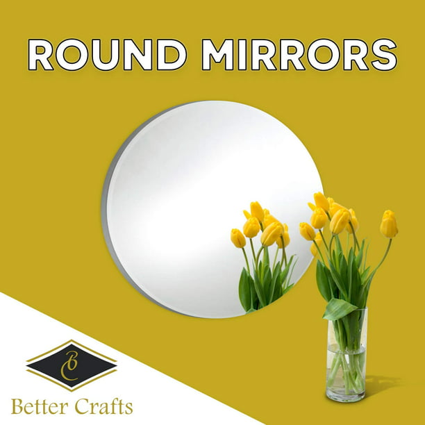Better Crafts Round Glass Mirror 14, 14 Inch Round Mirrors For Centerpieces