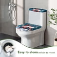 thumbnail image 4 of HELLHERO Polyester Bathroom Toilet Lid Cover Toilet Seat Cover Replacement Adjustable Soft Fits All Toilet Shapes Easy Care Elastic Bottom for U-Shaped, Chrismas, 4 of 7
