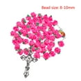 thumbnail image 4 of Soft Pottry Cross Rosary Necklace Rose Bead Chain Pendant Ornament for Home Church Yoga Studio Decorations Gift, 4 of 6