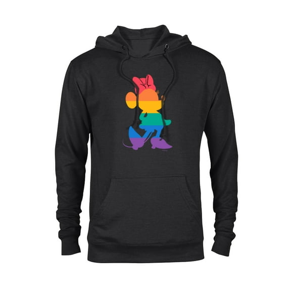 Disney Minnie Mouse Pride Classic Pose Rainbow Icon Fill - Pullover Hoodie for Adults - Customized-Black