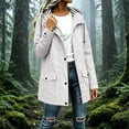 thumbnail image 2 of AnuYalue Women Waterproof Jacket Fashion Button Coat Striped Lined Windbreaker Jackets with Pockets Long Sleeve Outerwear, 2 of 8