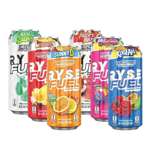 RYSE Fuel Energy Drink On The Go Energy 0 Sugars 0 Calories Vegan 200mg