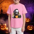 thumbnail image 3 of Pandaie Teen Girls Short Sleeve Tee Halloween Kids T-shirt Casual Daily Print Top Clothes Toddler Girl Summer Shirts Pink,3-4 Years, 3 of 5