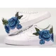 thumbnail image 1 of Ni&ke Air Force 1 Custom Blue Rose Flower Floral White Mens Shoes Mens Womens, 1 of 6