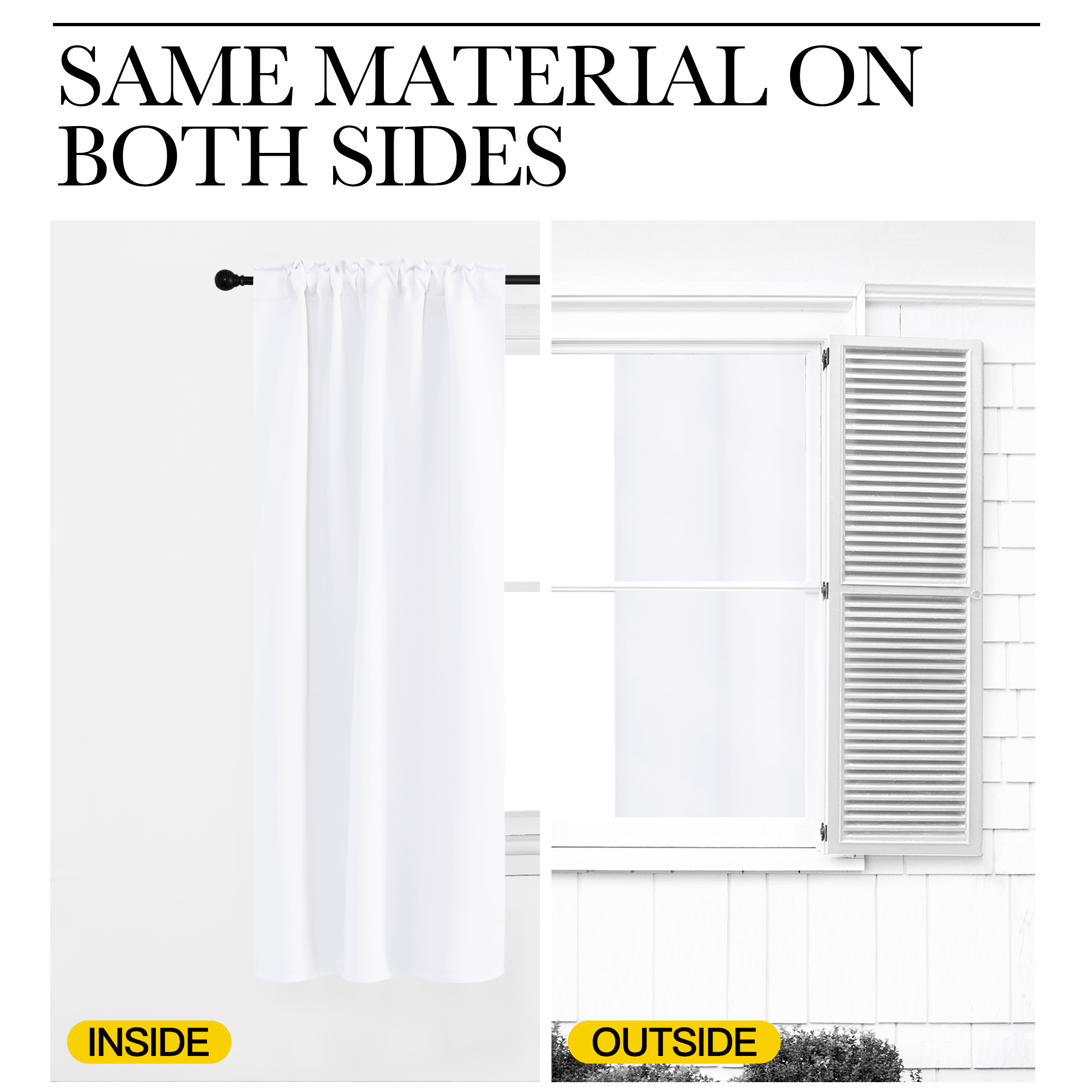 NICETOWN Blackout Bedroom Curtains Privacy Backtab and Rod Pocket Thermal Insulated Solid Heat Reflecting Drapes, 2 Panels, W52 x L84, Pure White