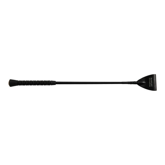 Huntley Equestrian Rubber Handle Jumping Bat Beautifully Crafted in England - Black - Rubber Handle - 16" Inch