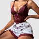 thumbnail image 1 of MKLEKYY Conjunto De Pantalones Cortos De Mezclilla Para Mujer, Sexy, Con Tirantes De Encaje Y Sujetador De Cadena, 1 of 4