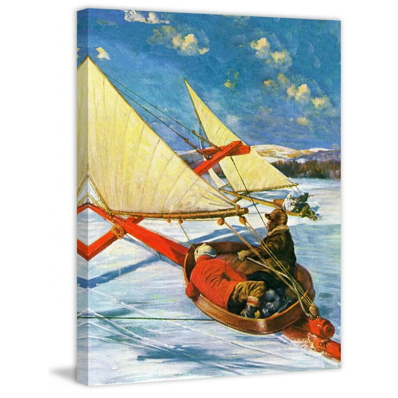 Marmont Hill Ice Boating by Anton Otto Fischer Painting Print on Canvas