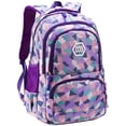 thumbnail image 4 of Mochila escolar con estampado geométrico para niña, mochila escolar primaria, secundaria y universitaria (púrpura) Sailing Electrónica, 4 of 5