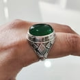 thumbnail image 5 of Green Onyx Mans Ring, Natural Green Onyx, December Birthstone, Silver Jewelry, 925 Silver Ring, Birthday Gift, Heavy Mens Ring, Arabic Design, Ottoman Style Ring, Christmas, Turkey Mens Signet Ring, 5 of 7