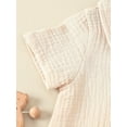 thumbnail image 6 of RUINIXCW Newborn Baby Boy Girl Baptism Gentleman Church Outfit Spring Summer Fall Clothes Cotton Shirt Romper Infant Solid Button Down Collar Short Sleeve Jumpsuit Bodysuit, 6 of 9