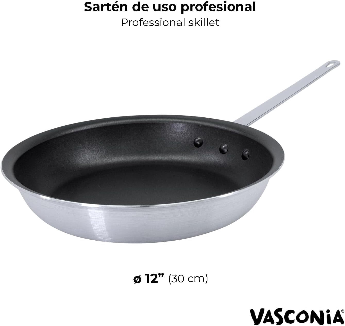 Professional 12 Inch Aluminum Fry Pan Nonstick with Fast Cool Handle for Home and Kitchen Cooking