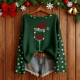 thumbnail image 2 of Fiaer Christmas Womens T Shirts Glass Snowflake Plus Size Tshirts Crew Neck Long Sleeve Loose Fit Trendy Tops Green1 S, 2 of 3