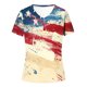 thumbnail image 4 of Fiudx Camisas para Mujer Camiseta de Manga Corta con Cuello En V Estampada para El Día de La Independencia Informal a La Moda para Mujer, 4 of 4
