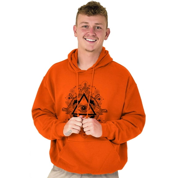 Triangle Eye Wheel Symbolic Spirit Unisex Plus Fleece Graphic Hoodie Brisco Brands 2X