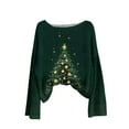 thumbnail image 2 of Xuniizn Christmas Sweaters for Women Crewneck Long Sleeve Shirts Tops Christmas Tree Printed Casual Lightweight Women's Sweaters Fall Winter Clothes Outfits, 2 of 4