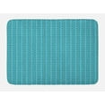thumbnail image 1 of Abstract Bath Mat, Repetitive Symmetrical Layout of Altered Forms Triangles Illustration Print, Plush Bathroom Decor Mat with Non Slip Backing, 29.5" X 17.5", Sea Blue and Tan, by Ambesonne, 1 of 2