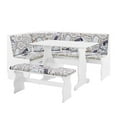 thumbnail image 1 of Riverbay Furniture Transitional Wood Corner Nook Dining Set in White, 1 of 20