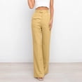 thumbnail image 2 of Straight Wide Leg Dress Pants for Women High Elastic Waist Business Casual Work Office Summer Trousers with Pockets, 2 of 5