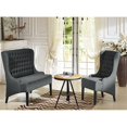 thumbnail image 3 of Baxton Studio Touffeté Wingback Accent Chaise en Gris et Noir, 3 of 4