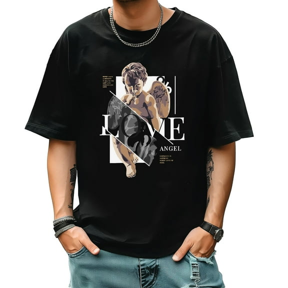Graphic Tees for Men Summer New Print Casual Tee Fashion Trend Sports Shirt Select