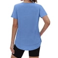 thumbnail image 6 of Dwellite Womens Workout Tops Short Sleeve Crew Neck Sports Yoga Running Shirts 2026 Casual Solid Color Shirt Blue M, 6 of 8