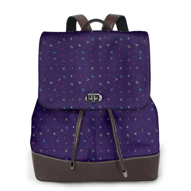Fotbe Mathematical Symbols Mochila Bolso con Estampado para Mujer, Mochila Antirrobo de Nylon Impermeable, Bolsa Ligera de Hombro