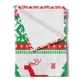 thumbnail image 2 of Christmas Soft Flannel Fleece Throw Blanket, Knit Style Graphic Reindeer Star and Snowflake Holiday Family Theme, Cozy Plush for Indoor and Outdoor Use, 50" x 70", Red Green White, by Ambesonne, 2 of 5