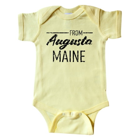 

Inktastic From Augusta Maine in Black Distressed Text Gift Baby Boy or Baby Girl Bodysuit