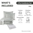 thumbnail image 4 of Mainstays 5-Piece Jacquard Comforter Set with Decor Pillow and Throw Sage Green Floral Bedding Set, King, 4 of 9
