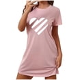 thumbnail image 1 of Pantalons de Pyjama pour Femmes Chemises de Nuit à Manches Courtes Robe de Nuit Douce Robe de Nuit Classique Vêtements de Nuit à Manches Courtes Robe de Nuit Imprimée S, 1 of 9