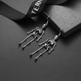 thumbnail image 2 of Halloween Skull Dangle Earrings - Jointed Skeleton Long Drop Earrings Stud Jewelry for Women Men, 2 of 8