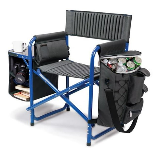 Picnic Time 807-00-639-000-0 Chaise Fusion - Gris Foncé & Bleu