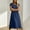 Navy Blue, variant on Women's Elegant Solid Color Crew Neck Short Sleeve Midi Dress – Hollow Out Detail Bohemian Beach A-Line Summer Dress White,XXL