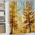 thumbnail image 6 of Patifu Trees Yellow Leaves Sky Shower Curtain 100% Polyester Chic Modern Bathroom Decor with Hooks 69"x72, 6 of 7