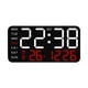 thumbnail image 1 of Reloj despertador digital con fecha y temperatura para dormitorio, sala de estar y escritorio. Blanco con luz roja., 1 of 9