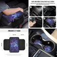 thumbnail image 5 of Xixirimido Wolf Butterfly Galaxy Print Car Front Seat Covers 12Pcs Set with Steering Wheel &Seat Belt Cover Car Trash Can Armrest Cover Air Vent Bag Rear View Mirror Cover Cup Coasters Kychain, 5 of 7