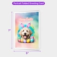 thumbnail image 5 of Happy Easter Goldendoodle with Bunny Ear Headband and Flowers 5x7in Folded Greeting Card Doodle Dog Lover Gifts Idea Single Note Card with Envelope - 13001, 5 of 5