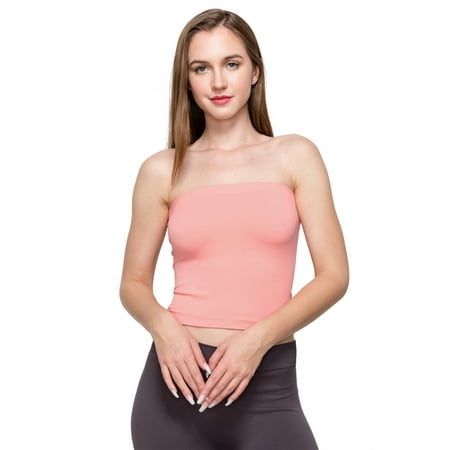 

Kurve by Idea Seamless Medium Length Bandeau Strapless Tube Top Bra Made in USA