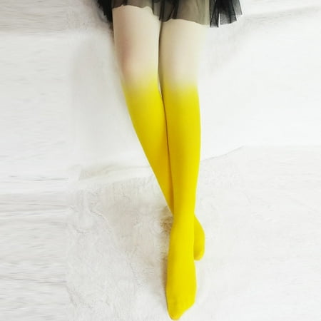 

Womens Thigh High Socks Vintage Gradual Gradient Change Tights Stockings Girls Pantyhose Fashion