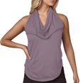 thumbnail image 3 of Sijiajgjfu Womens Sleeveless Shirts Drap Hanging Neck Tank Tops Business Dressy Work Basic Blouses Purple M, 3 of 8