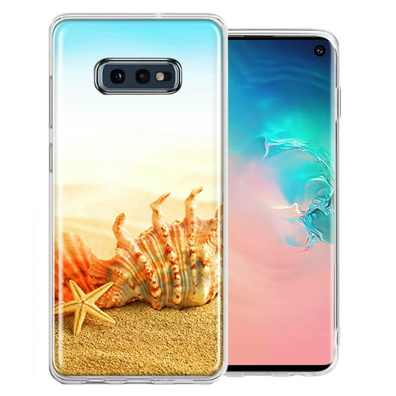 MUNDAZE For Samsung Galaxy S10e Beach Shell Design Double Layer Phone Case Cover