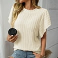 thumbnail image 6 of SHITINN Women Textured Short Sleeve Tops Crewneck Knit T Shirts Solid Loose Casual Basic Summer T Womens Tops Short Sleeve Womens Tops Cute Summer Tops, 6 of 7