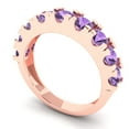 thumbnail image 2 of 1.53 ctw Wedding Band for Women - 14K Rose Gold Simulated Alexandrite Stackable Eternity Ring, 2 of 6