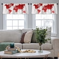 thumbnail image 3 of LALILO Kitchen Curtain Valance Red World Map Globe Rod Pocket Window Curtain 52"x 18" Set of 2, 3 of 6